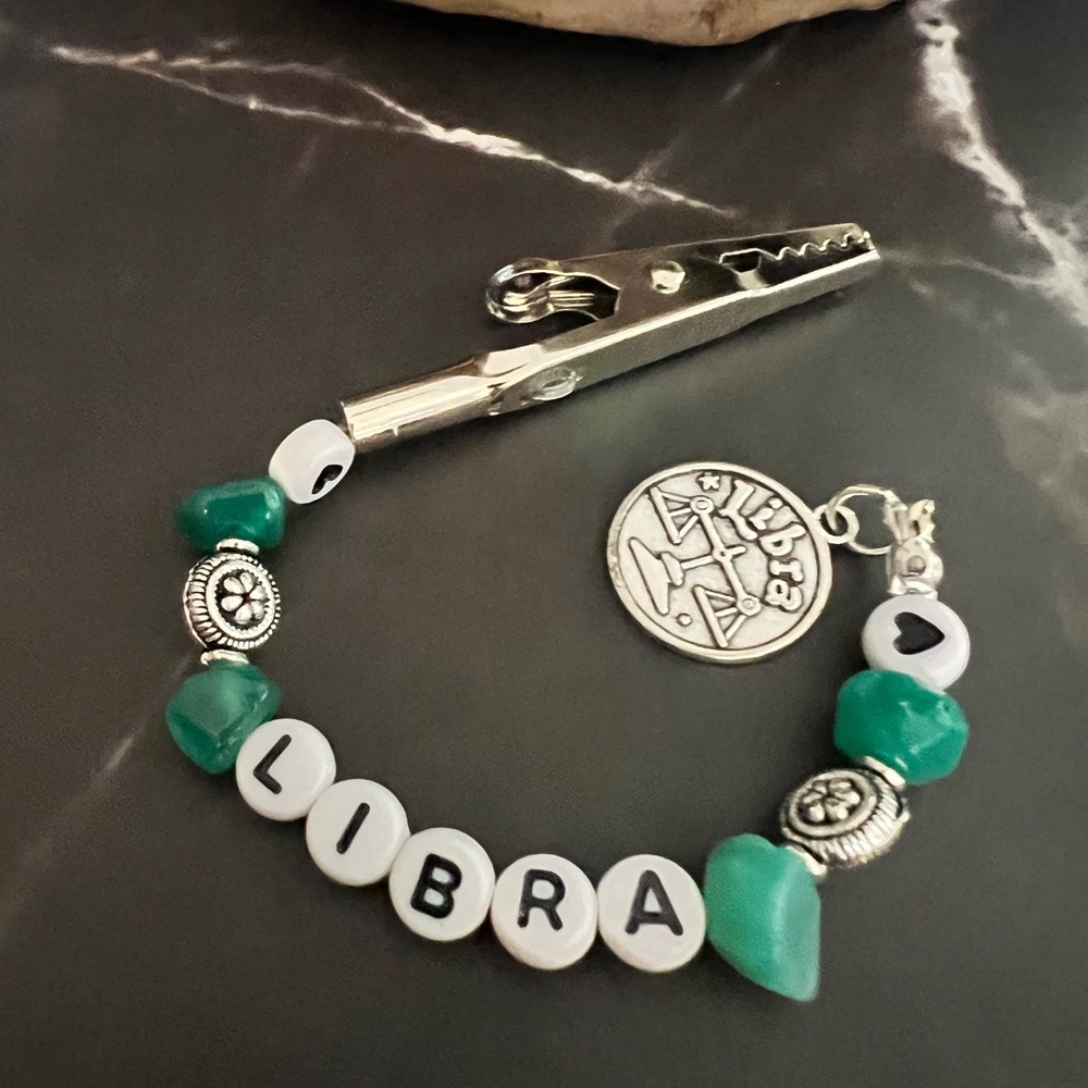 LIBRA Astrological Sign Roach Clip Smoker’s Helper with Birth Sign & Charm